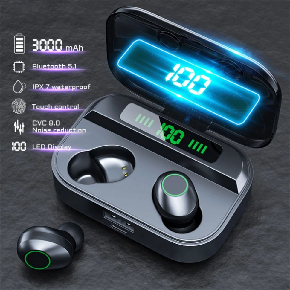 Навушники Bluetooth Air Music + Power Bank 75 Black  