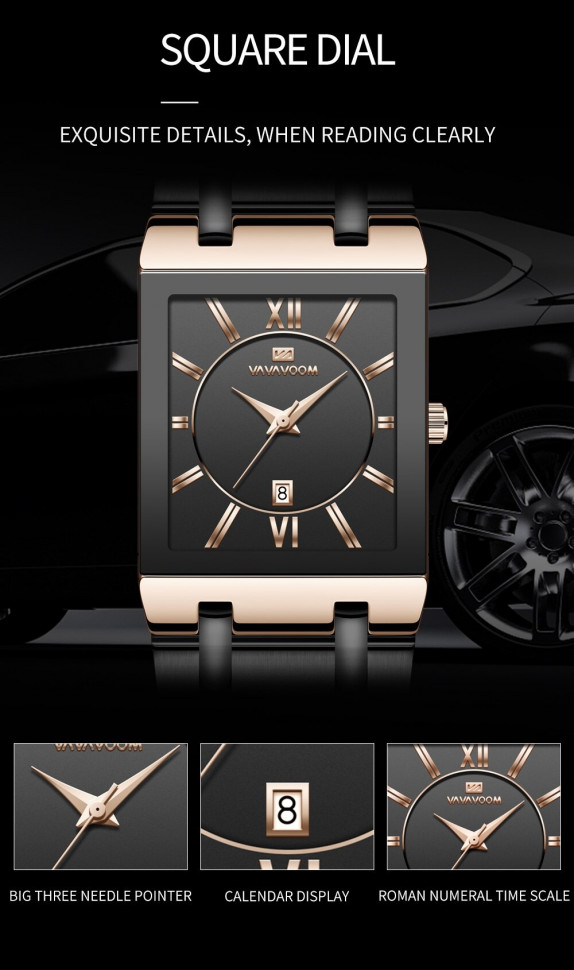 Чоловічий годинник VAVA VOOM black+gold