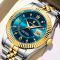 Чоловічий годинник Poedagar gold + silver + blue