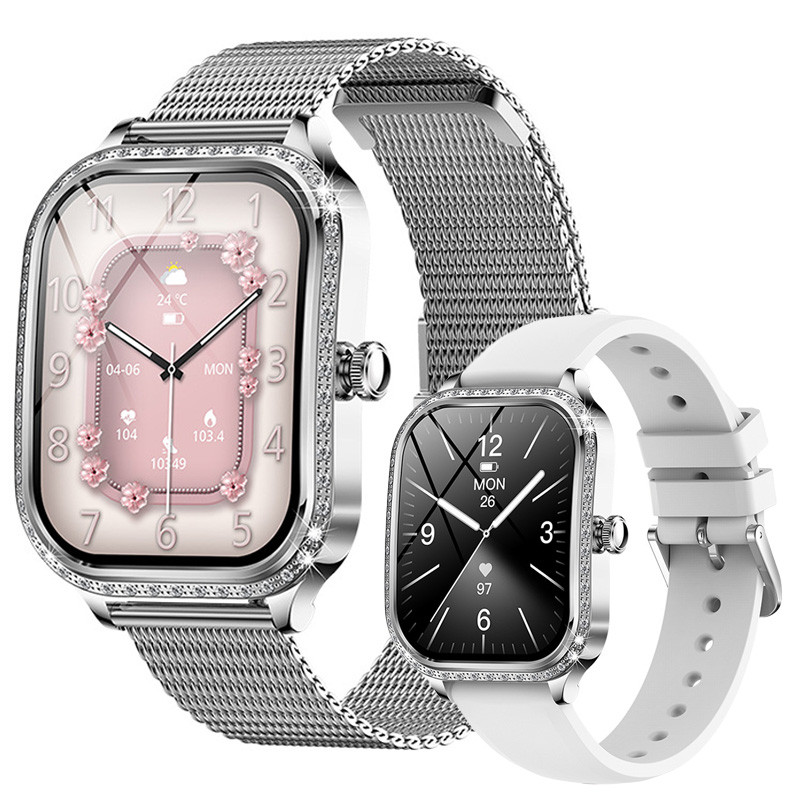Смарт-годинник Women's Smart Device 19 silver steel, 2 ремінці  