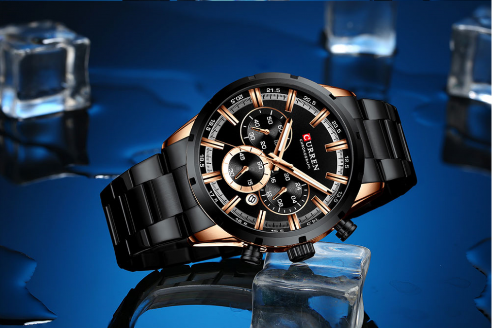 Чоловічий годинник CURREN black+gold