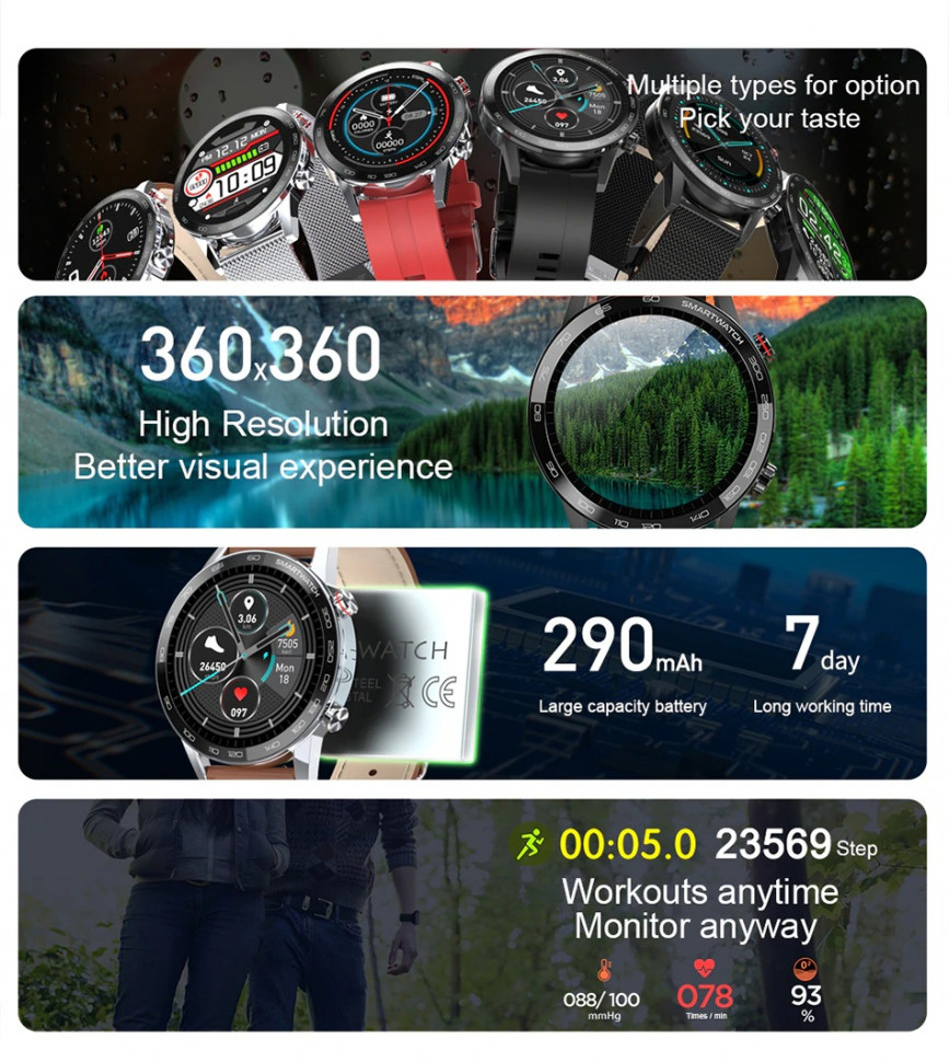 Смарт-годинник Smart Device 71 black steel