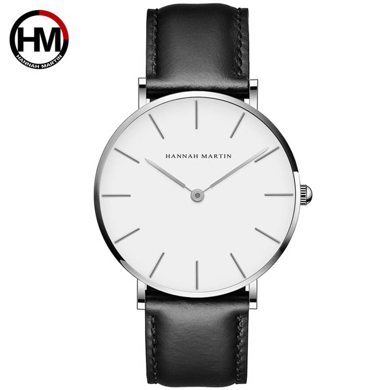 Чоловічий годинник Hannah Martin silver+black leather