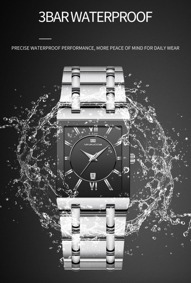 Чоловічий годинник VAVA VOOM silver+black