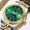 Чоловічий годинник Poedagar gold + silver + green
