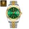 Чоловічий годинник Poedagar gold + silver + green