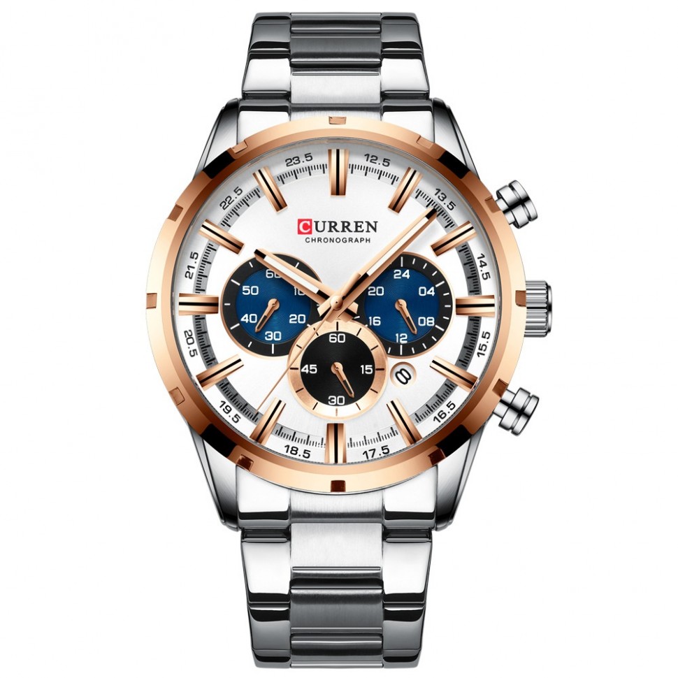 Чоловічий годинник CURREN silver+white