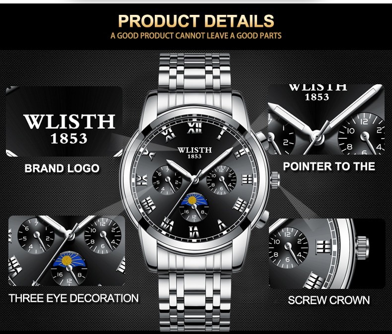 Чоловічий годинник WLISTH silver