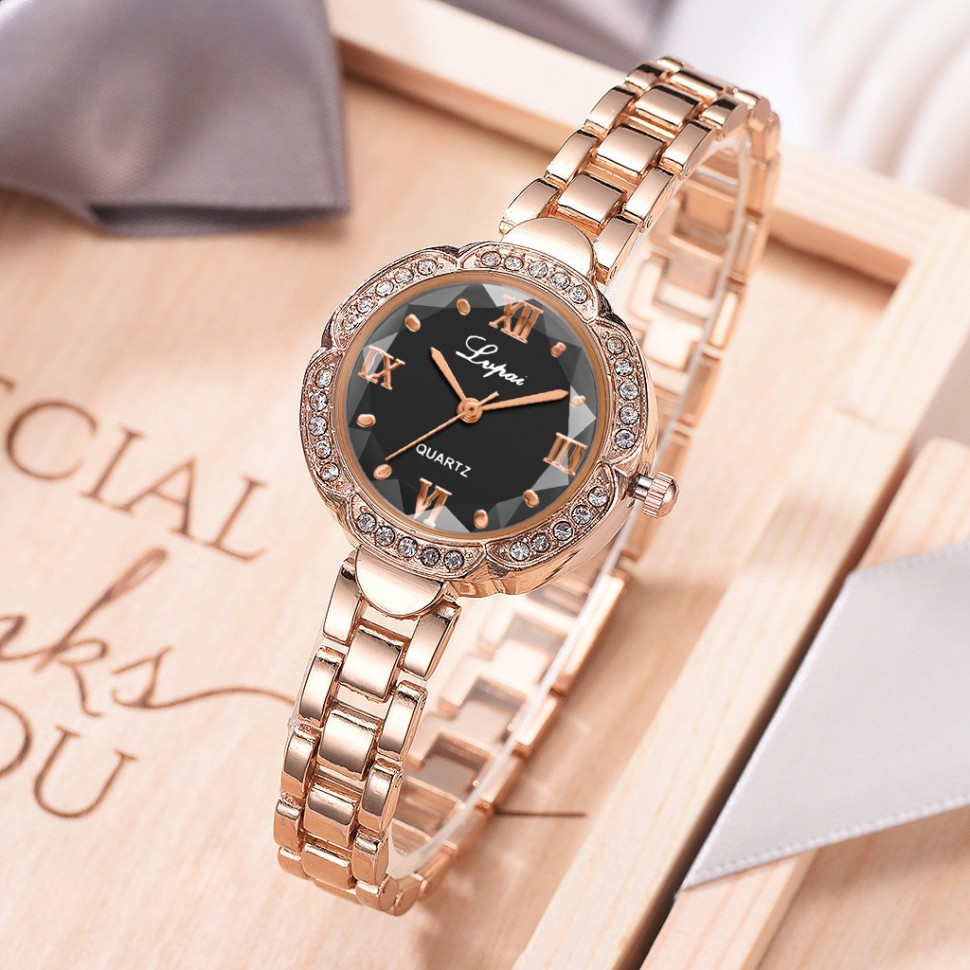 Жіночий годинник Lupai gold+black