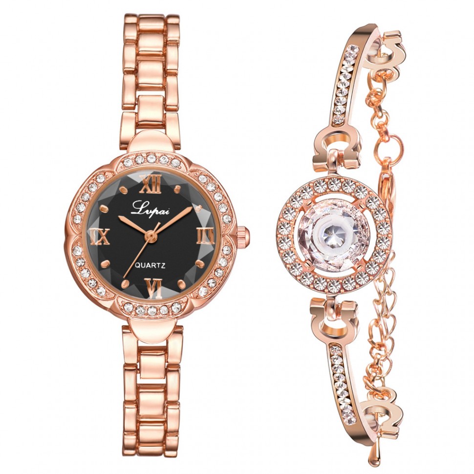 Жіночий годинник Lupai gold+black