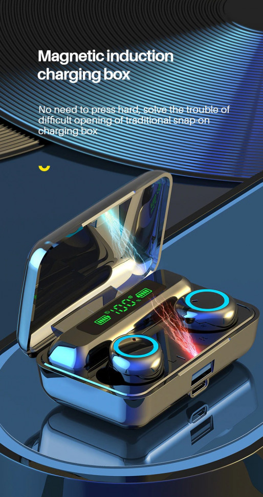 Навушники Bluetooth Air Music + Power Bank 80 black  
