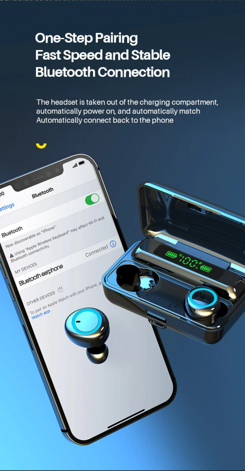 Навушники Bluetooth Air Music + Power Bank 80 black  