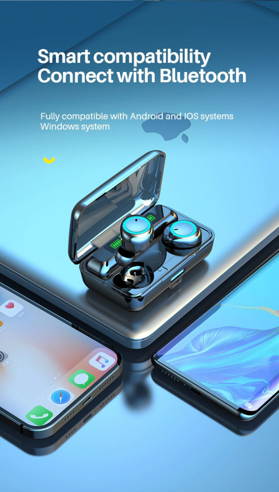 Навушники Bluetooth Air Music + Power Bank 80 black  