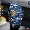 Чоловічий годинник Curren blue + gold
