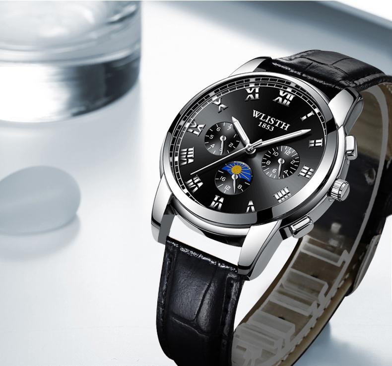 Чоловічий годинник WLISTH silver+leather