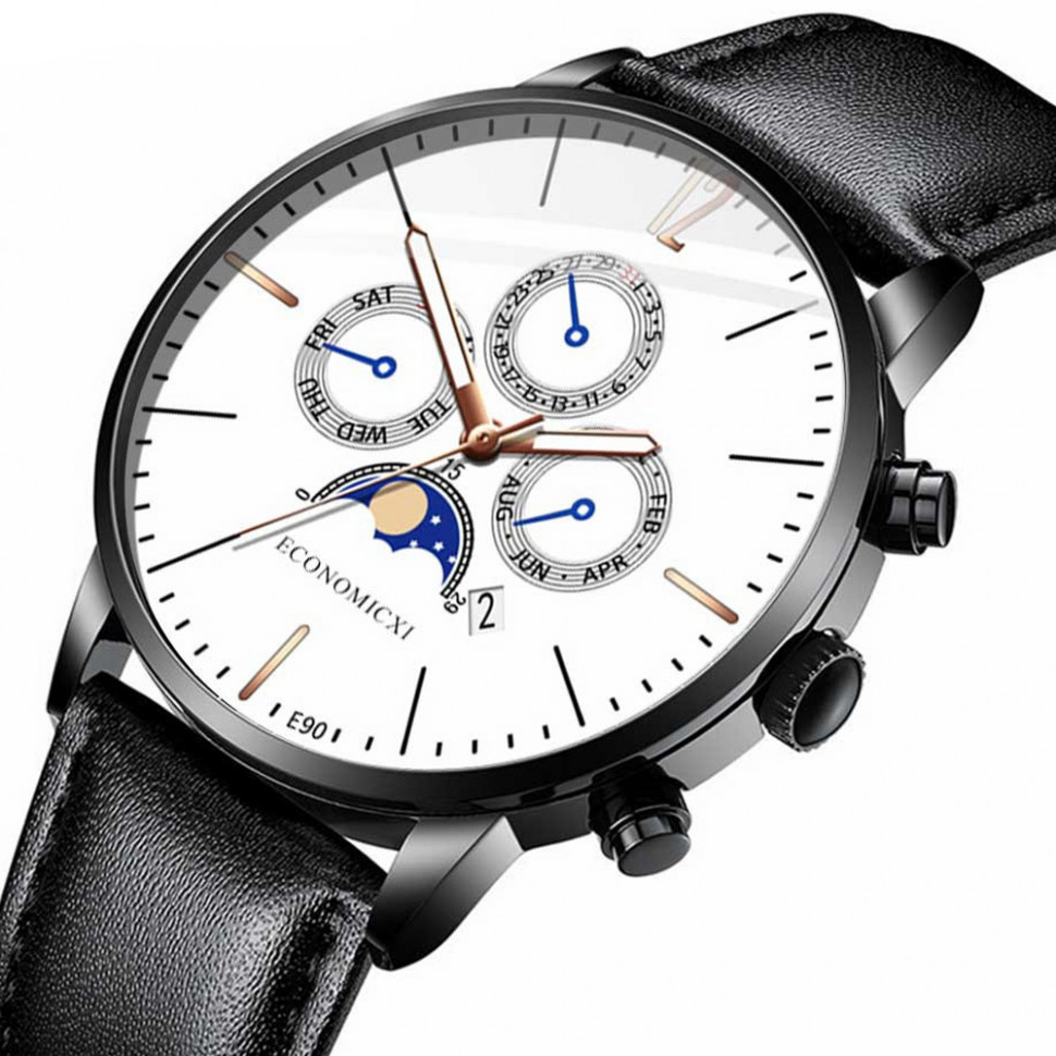 Чоловічий годинник ECONOMICXI black+white