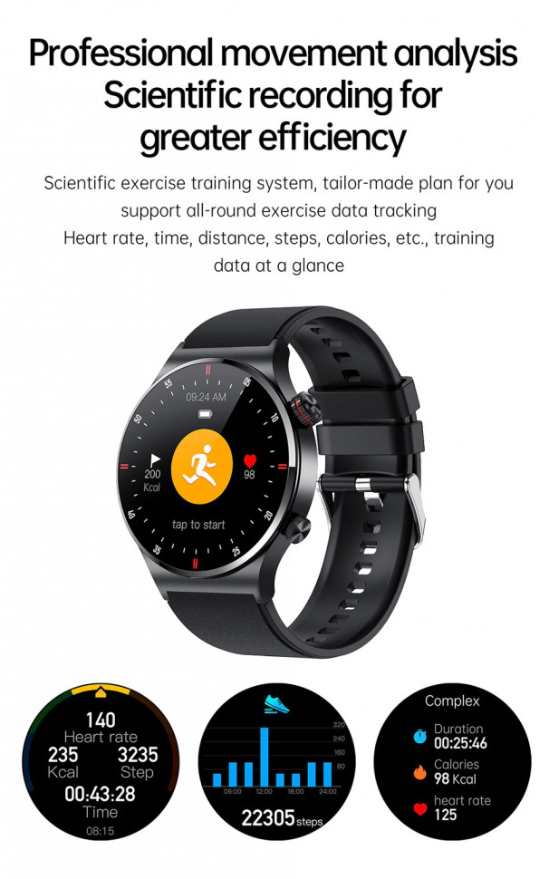 Смарт-годинник Smart Device 95 black steel, 2 ремінці