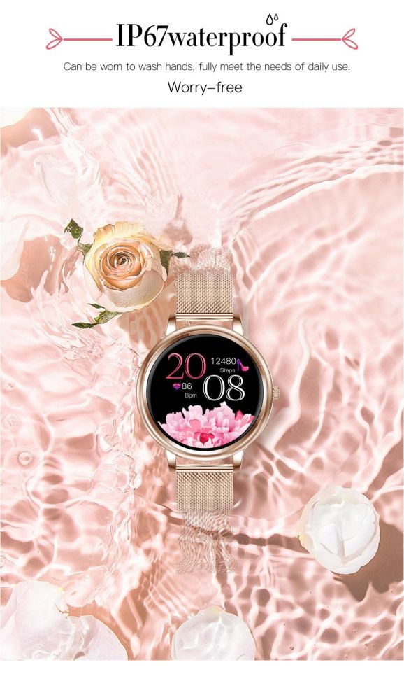 Смарт-годинник Women's Smart Device 6 gold шкіряний ремінець