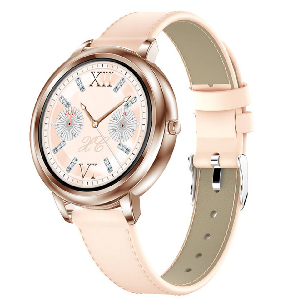 Смарт-годинник Women's Smart Device 6 gold шкіряний ремінець