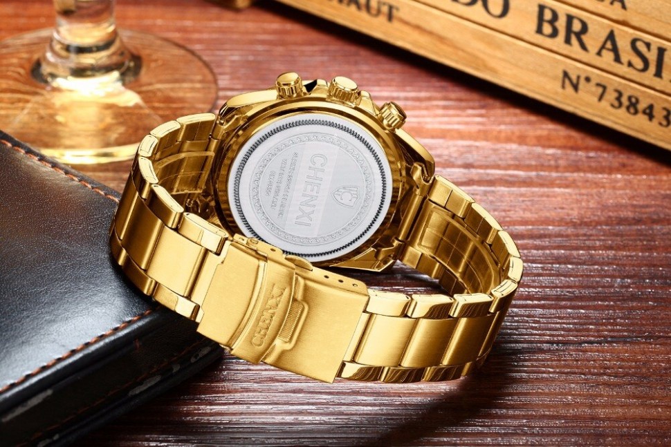 Чоловічий годинник CHENXI gold+black