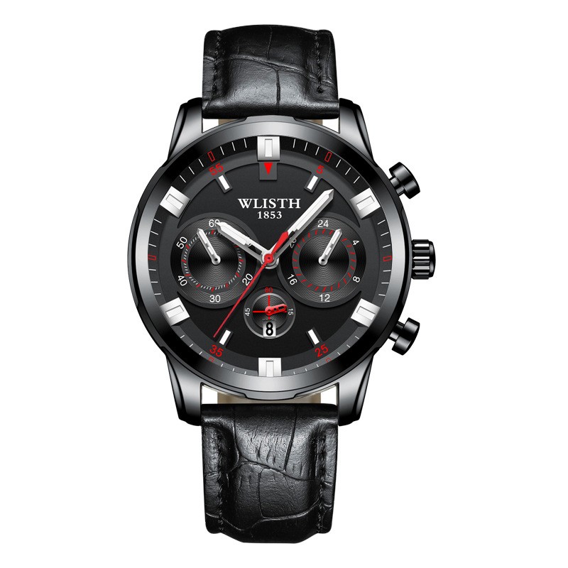 Чоловічий годинник WLISTH black+leather
