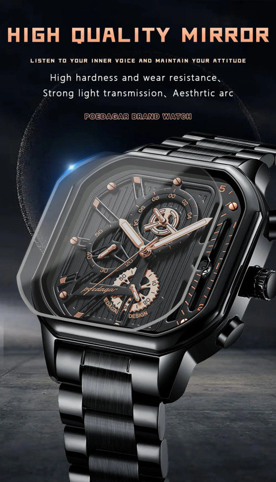Чоловічий годинник POEDAGAR black