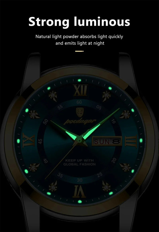 Чоловічий годинник POEDAGAR black+gold