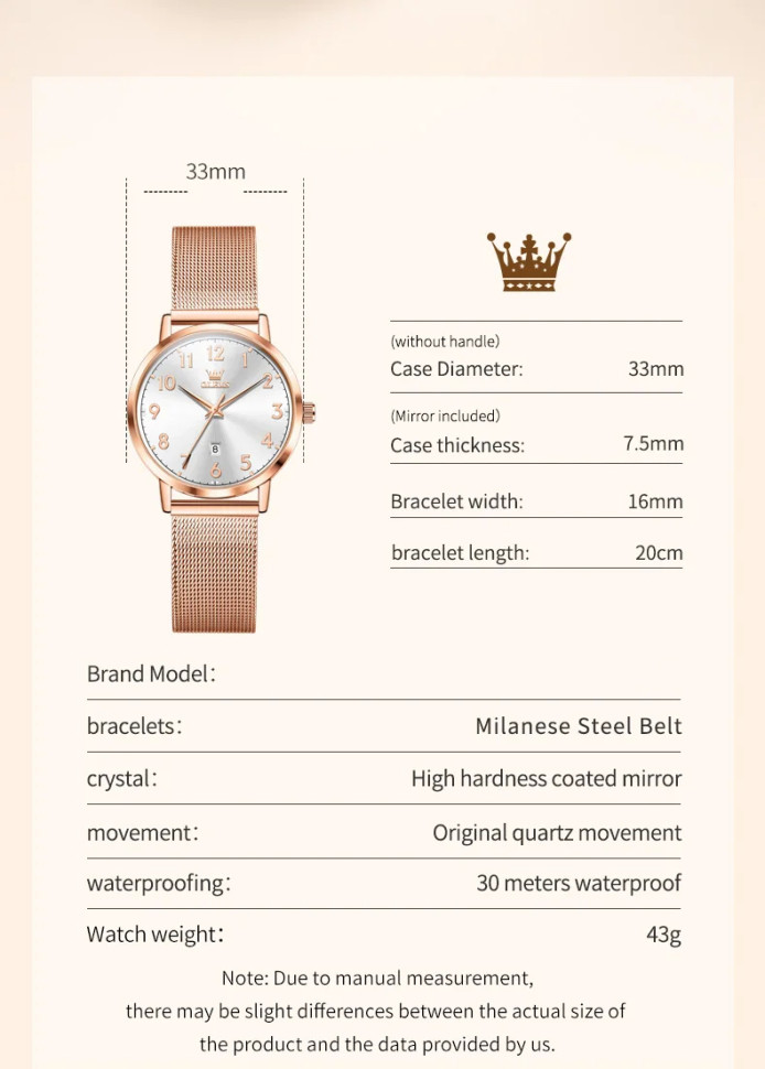 Жіночий годинник OLEVS gold