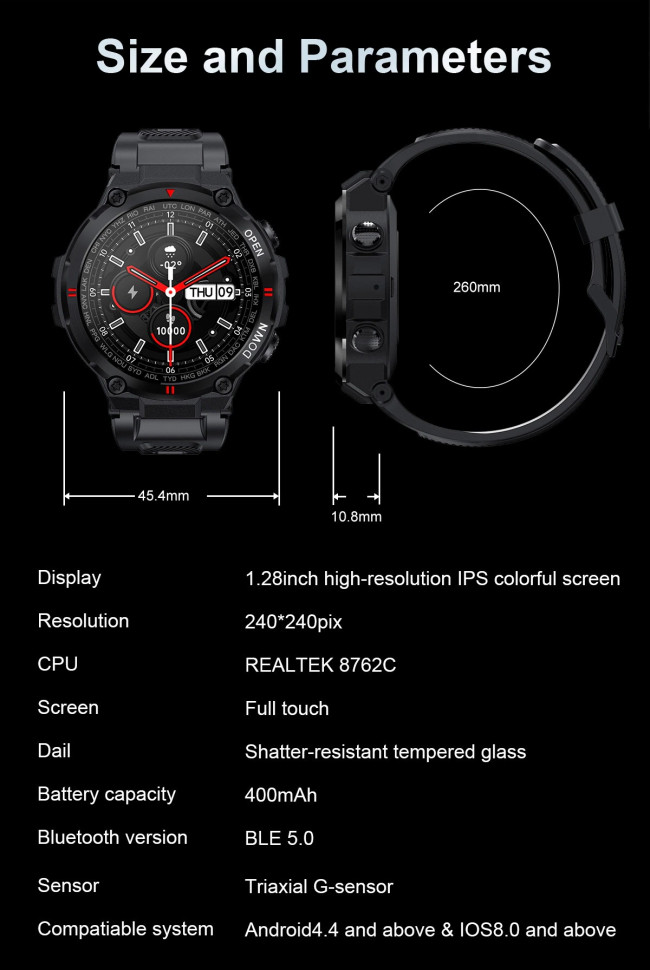 Смарт-годинник протиударний Smart Device 83 Army green