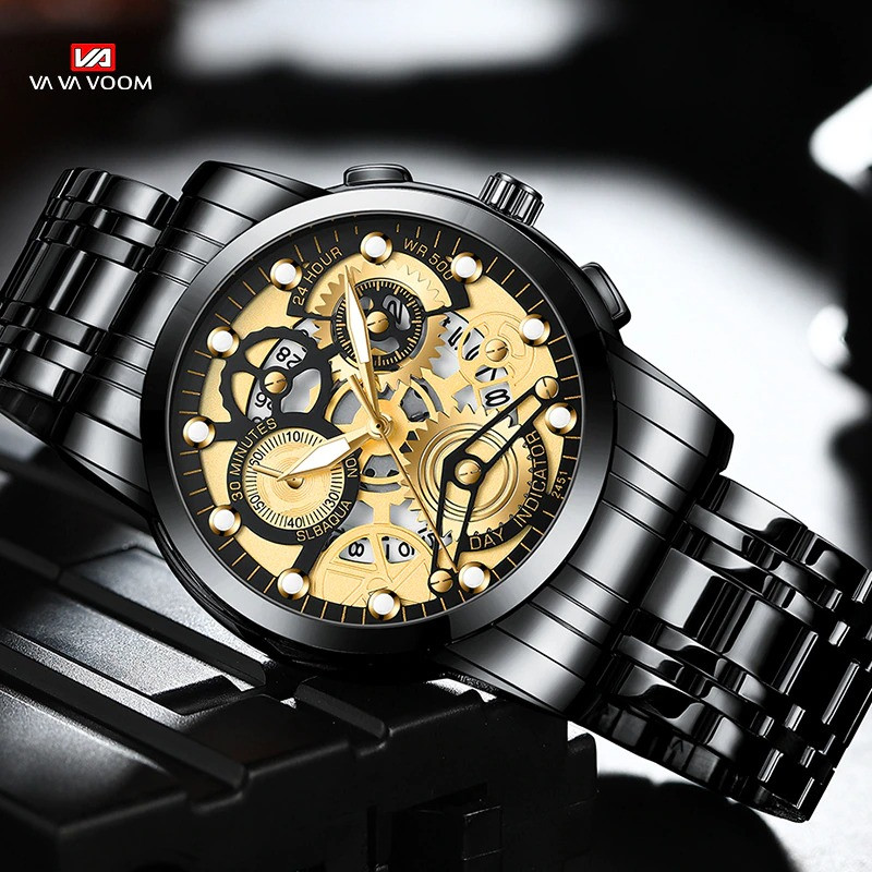 Чоловічий годинник VAVA VOOM black+gold