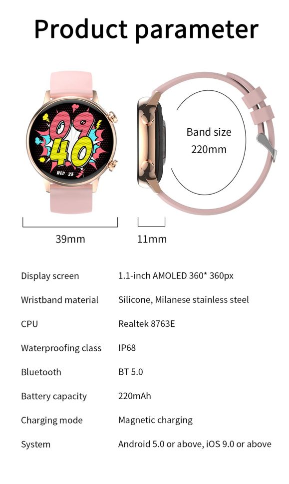 Смарт-годинник Women's Smart Device 8 gold+crema