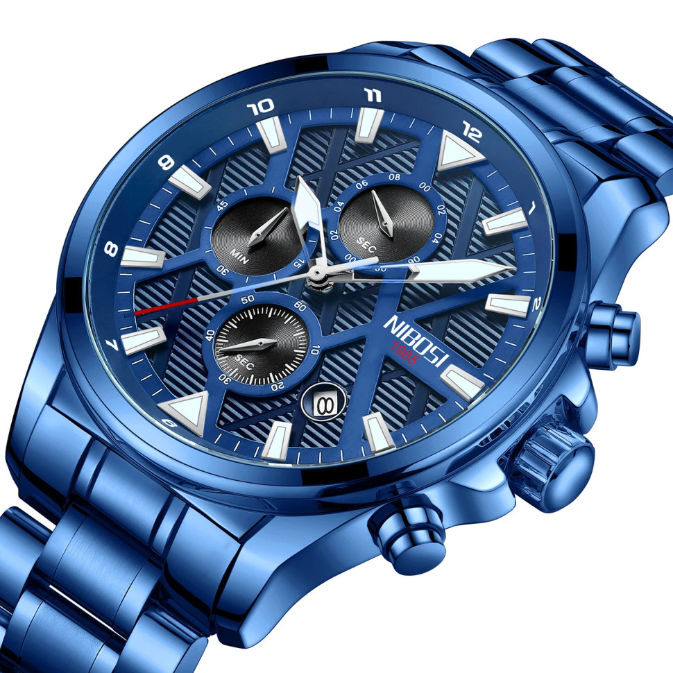 Чоловічий годинник NIBOSI blue