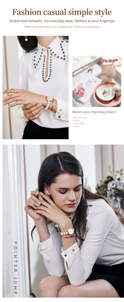 Жіночий годинник OLEVS gold + white