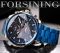Чоловічий годинник механічний Forsining blue 