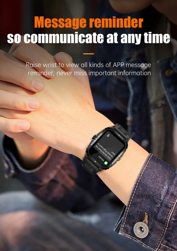 Смарт-годинник протиударний Smart Device 18 black
