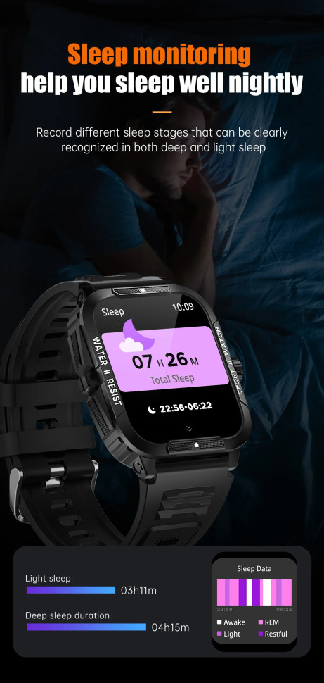 Смарт-годинник протиударний Smart Device 18 black