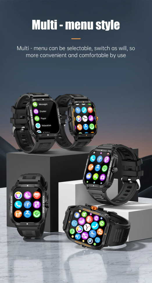 Смарт-годинник протиударний Smart Device 18 black