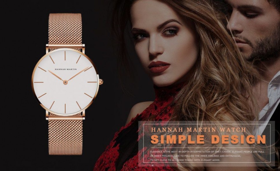Жіночий годинник Hannah Martin gold+white