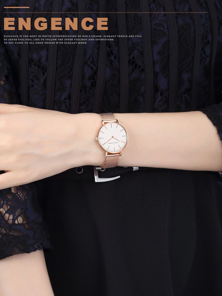 Жіночий годинник Hannah Martin gold+white