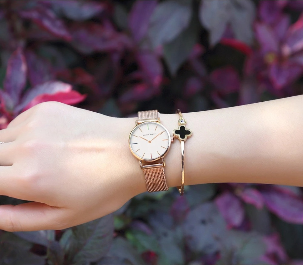 Жіночий годинник Hannah Martin gold+white