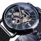 Чоловічий годинник механічний FORSINING black+silver
