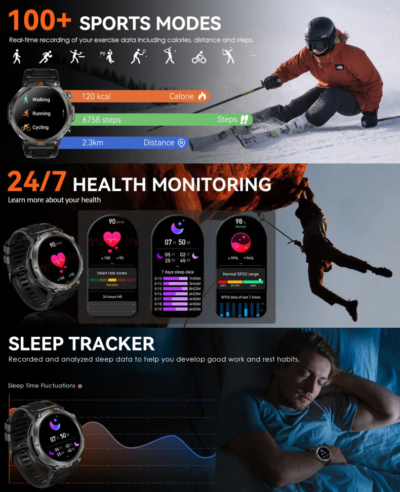 Смарт-годинник протиударний Smart Device 19 black