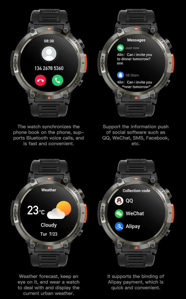 Смарт-годинник протиударний Smart Device 19 black
