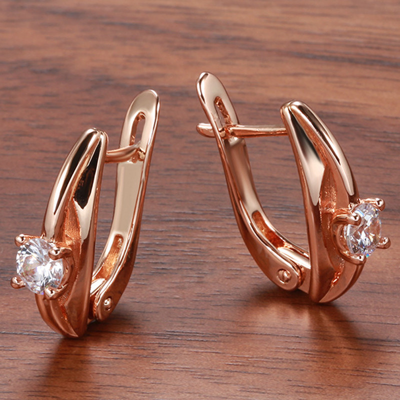 Сережки позолочені з кристалами №139-64