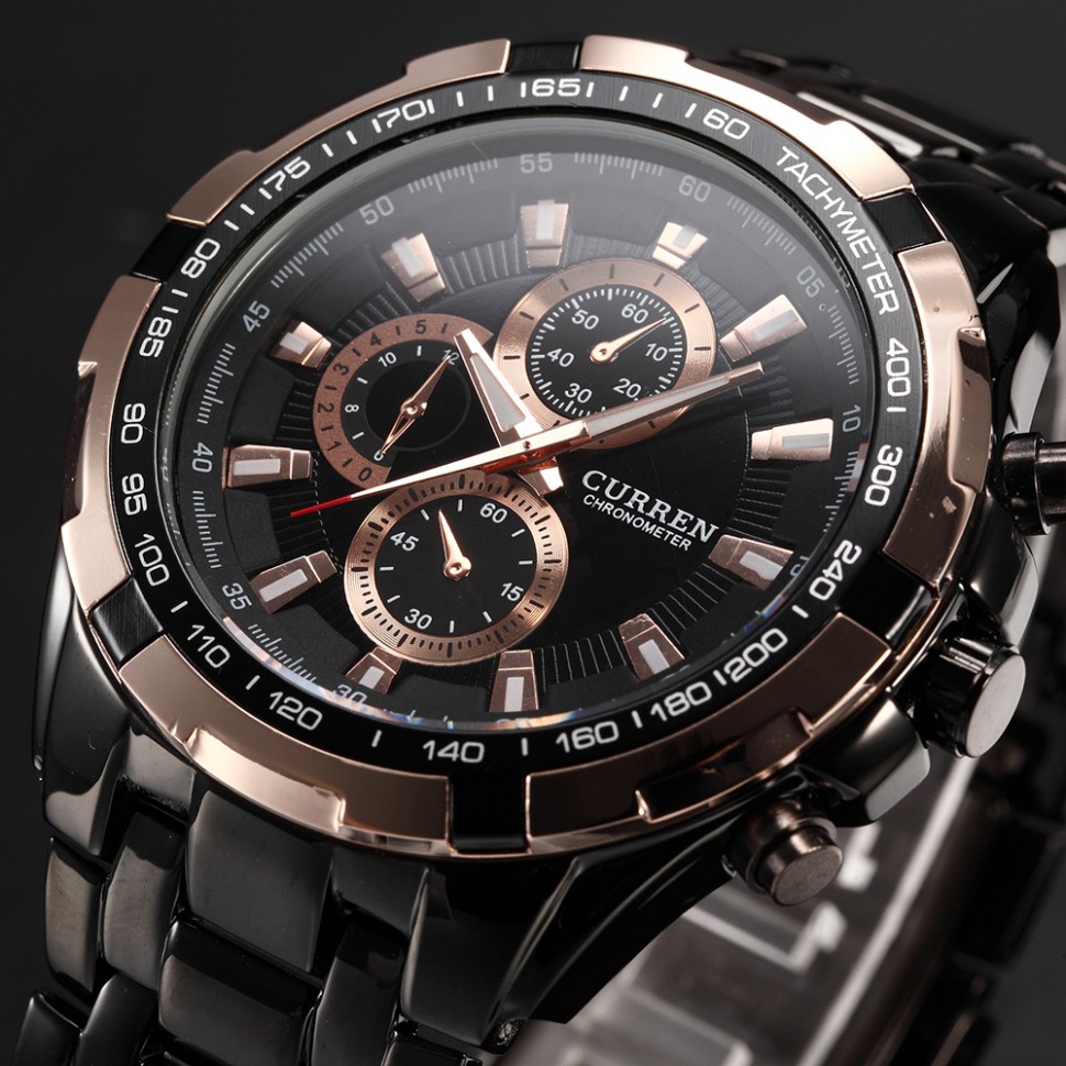 Чоловічий годинник CURREN black+gold