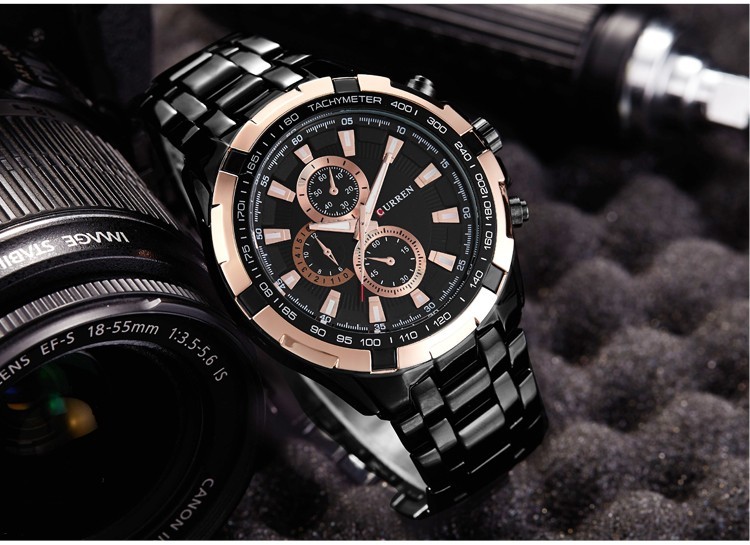 Чоловічий годинник CURREN black+gold