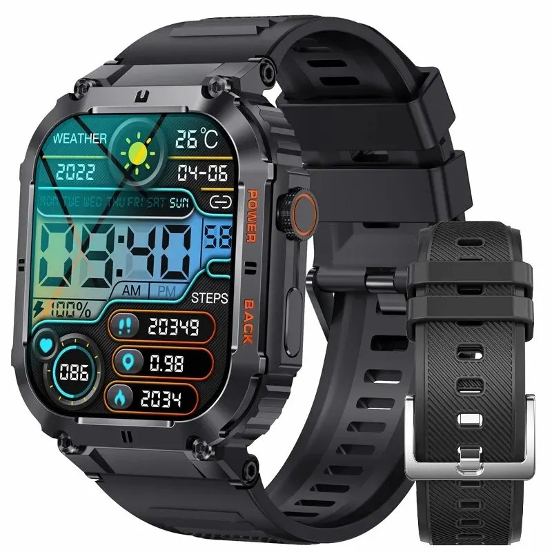 Смарт-годинник протиударний Smart Device 21 black steel, 2 ремінці
