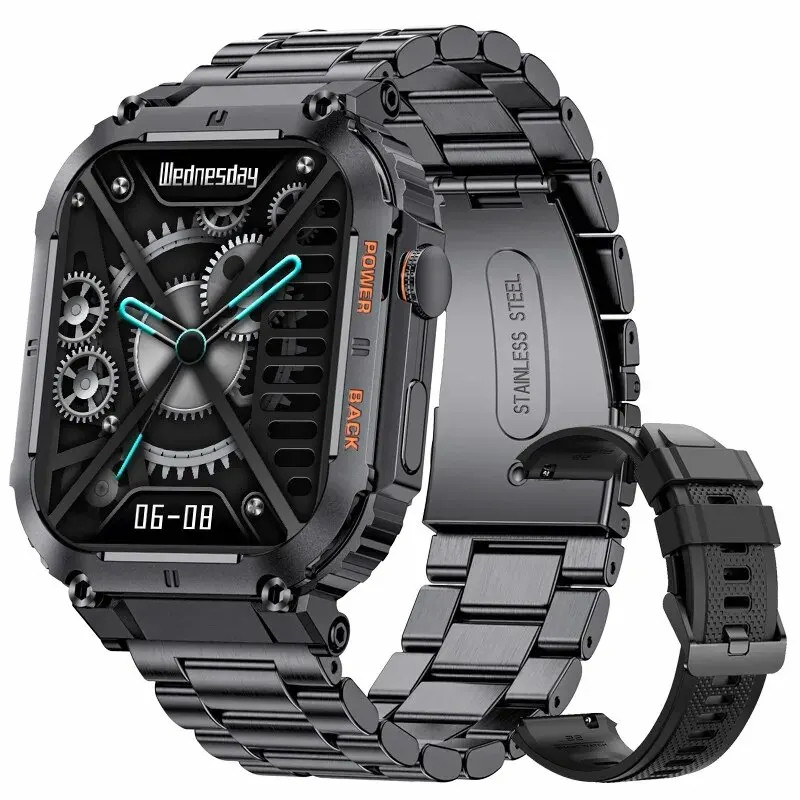Смарт-годинник протиударний Smart Device 21 black steel, 2 ремінці