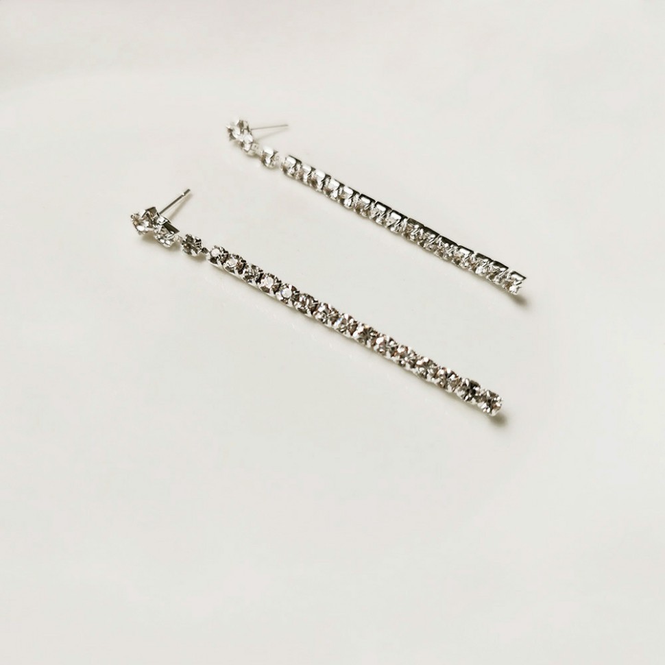 Сережки з кристалами №48057 