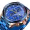 Чоловічий годинник механічний Forsining gold+blue